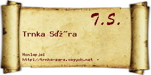 Trnka Sára névjegykártya